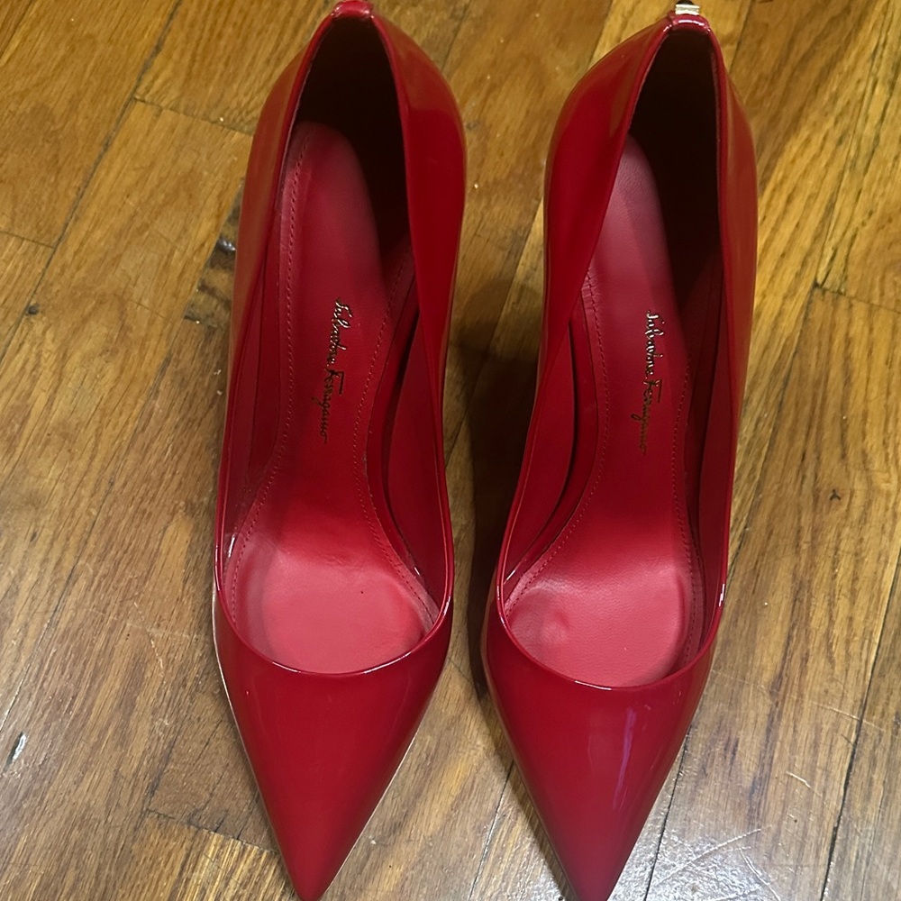 Salvatore Ferragamo Red Patent Leather Heels